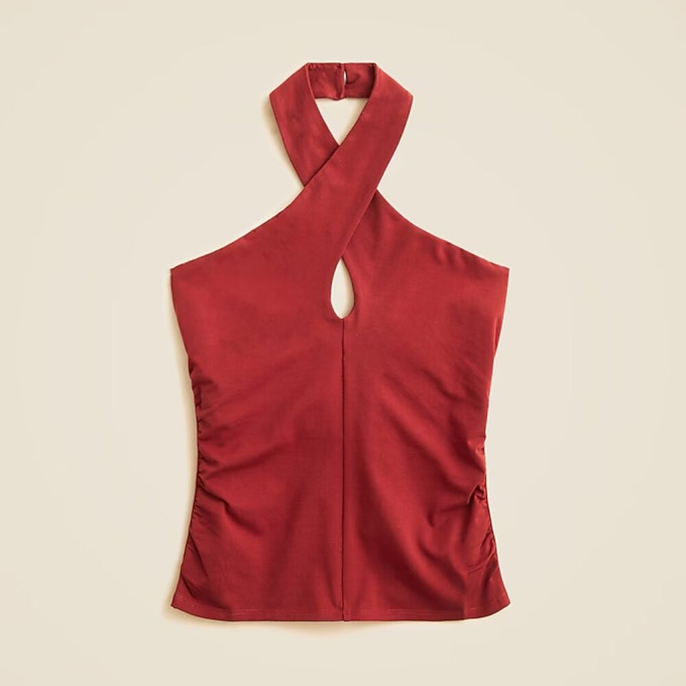 J Crew Stretch cotton halter top